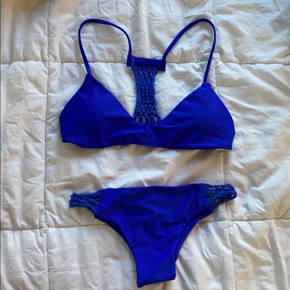 electric blue bikini set